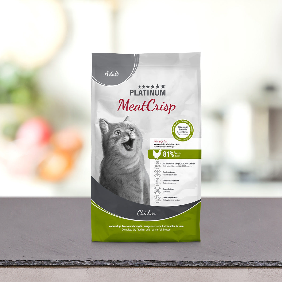Vrečka PLATINUM MeatCrisp Adult Chicken 1,5 kg, suha hrana za mačke