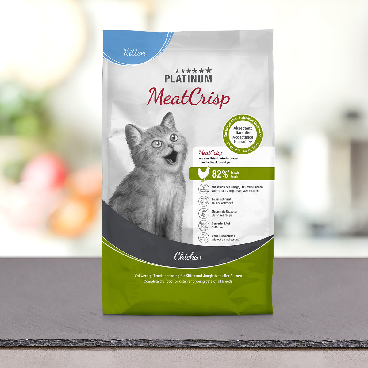Vrečka PLATINUM MeatCrisp Kitten Chicken 3 kg, suha hrana za mačke